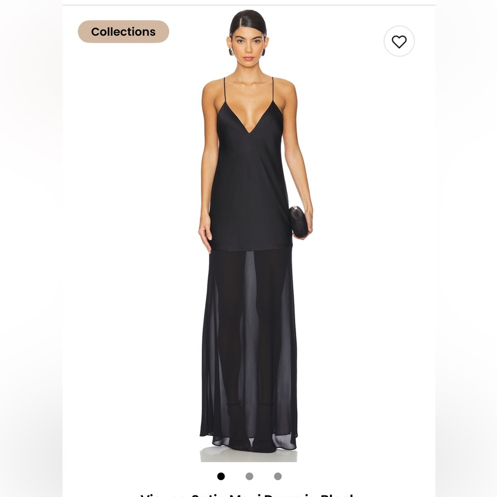 SER.O.YA Black Sleeveless Plunge Maxi Gown